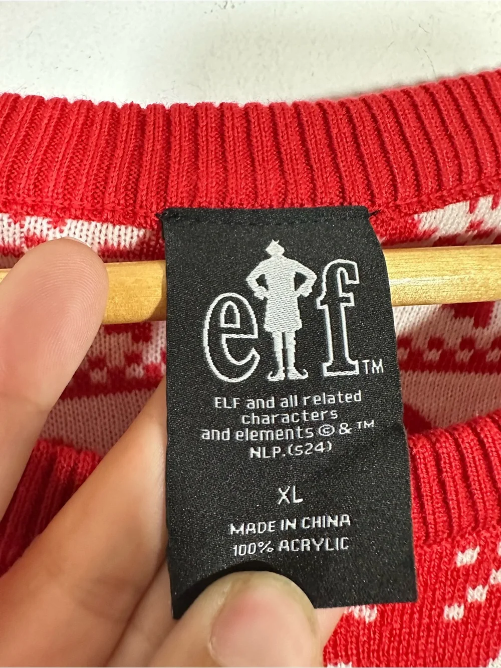 NWT Elf The Movie Ugly Christmas Sweater Red Fair Isle Buddy XL Holiday Buddy